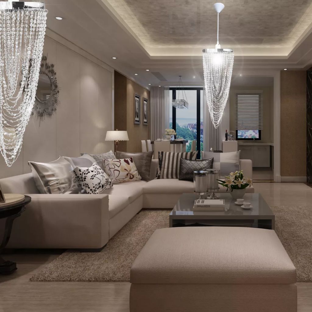 Lustre Suspendu - Vidaxl - Crystal - 22 X 58 Cm - E27 - Led - Interieur