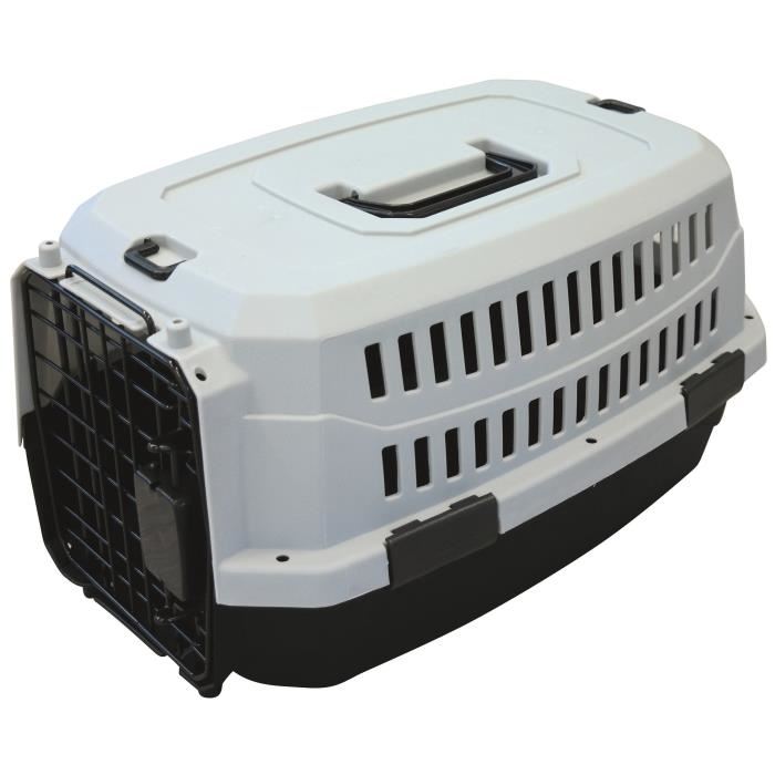 M-PETS Caisse de transport Viaggio Carrier L - 81,3x56x58,5cm - Noir et gris - Pour chien