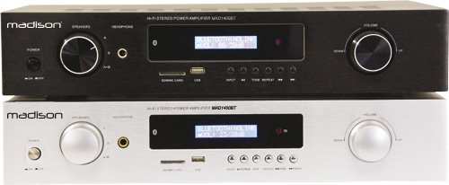 Amplificateur Hi Fi Stereo 2x100w Rms Madison Mad1400bt Avec Bluetooth Lecteurs Usb Sd Et Tuner Fm