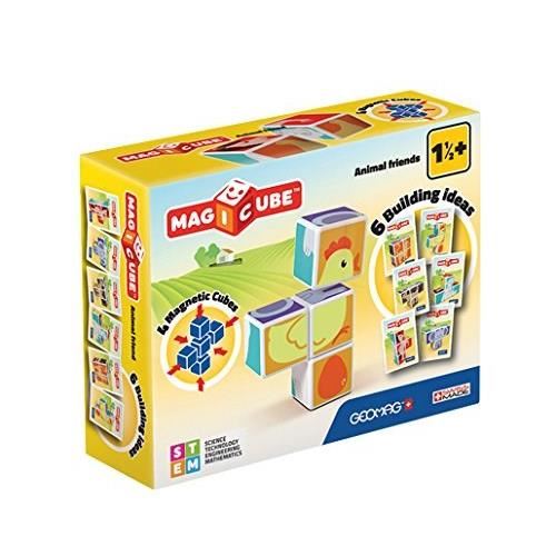 Blocs Magnetiques Geomag Magicube 132 7 Pieces Animaux Imprimes Cartes Incluses