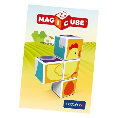 Blocs Magnetiques Geomag Magicube 132 7 Pieces Animaux Imprimes Cartes Incluses