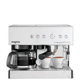 Combine Expresso Cafetiere Magimix 11423 Chrome Mat - 19 Bar - Filtre & Espresso - Dosettes, Cafe Moulu