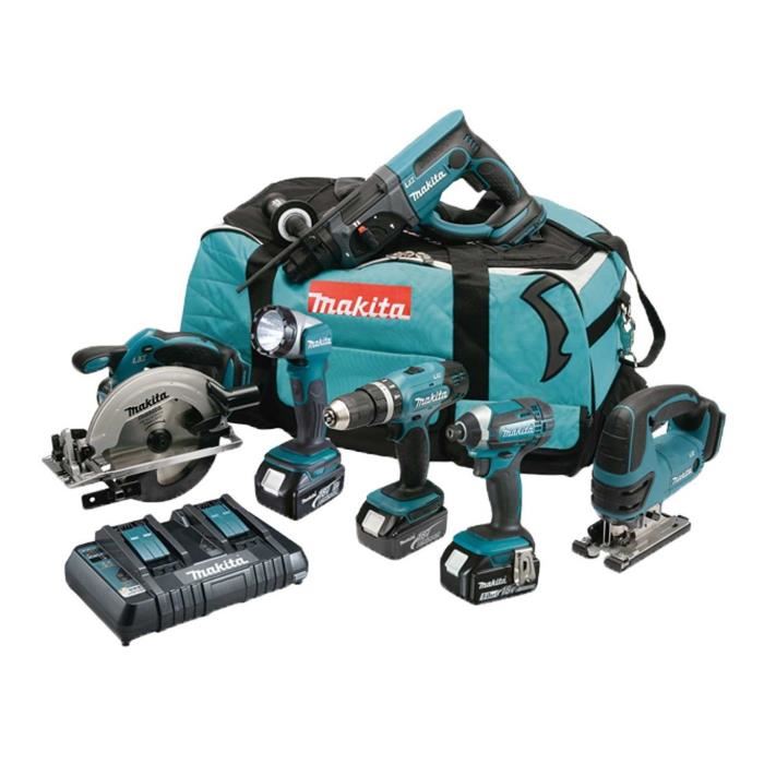 Combopack 6 Outils 18v (3x50 Ah) Li-ion - Makita Dlx6068pt