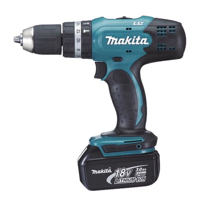 Visseuse Perceuse A Percussion Makita Dhp453rfx2 A Batteries Lxt 18 V (2 X 3,0 Ah)