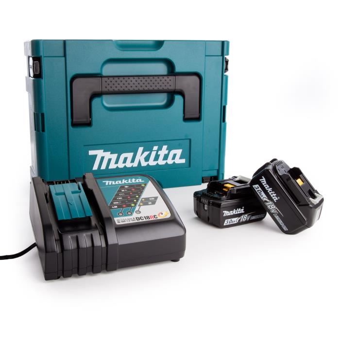 Makita Perceuse Visseuse A Percussion Et Visseuse A Chocs Avec 2 Batteries 18v 3ah Li-ion