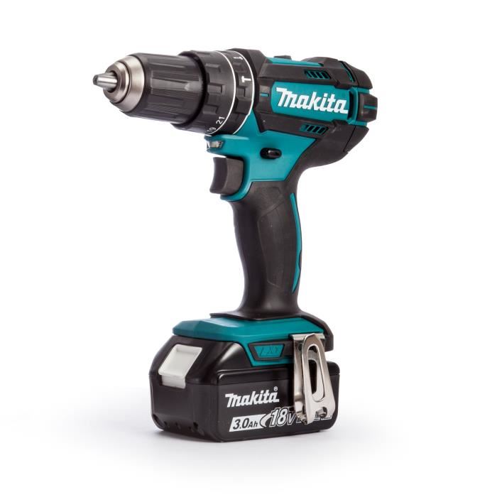 Makita Perceuse Visseuse A Percussion Et Visseuse A Chocs Avec 2 Batteries 18v 3ah Li-ion