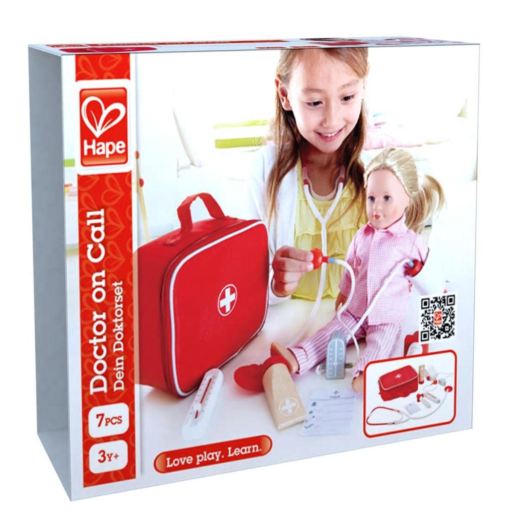 Mallette De Medecin - Hape - Doctor On Call - Mixte - A Partir De 3 Ans - Rouge