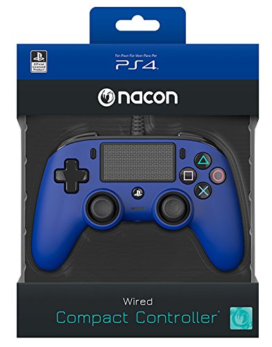 Manette De Jeu Filaire Compacte - Nacon - Ps4 - Bleue - 2 Moteurs A Vibrations
