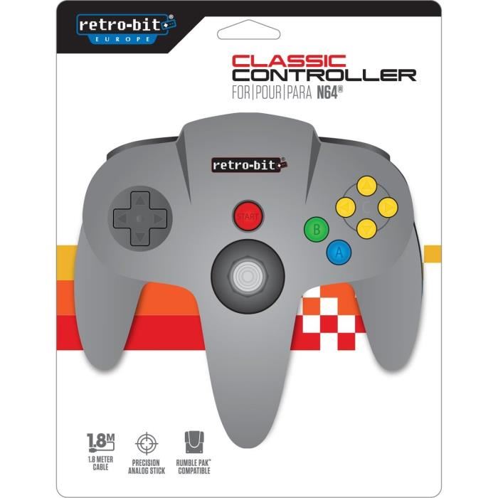 Manette Retro-bit Pour Nintendo 64