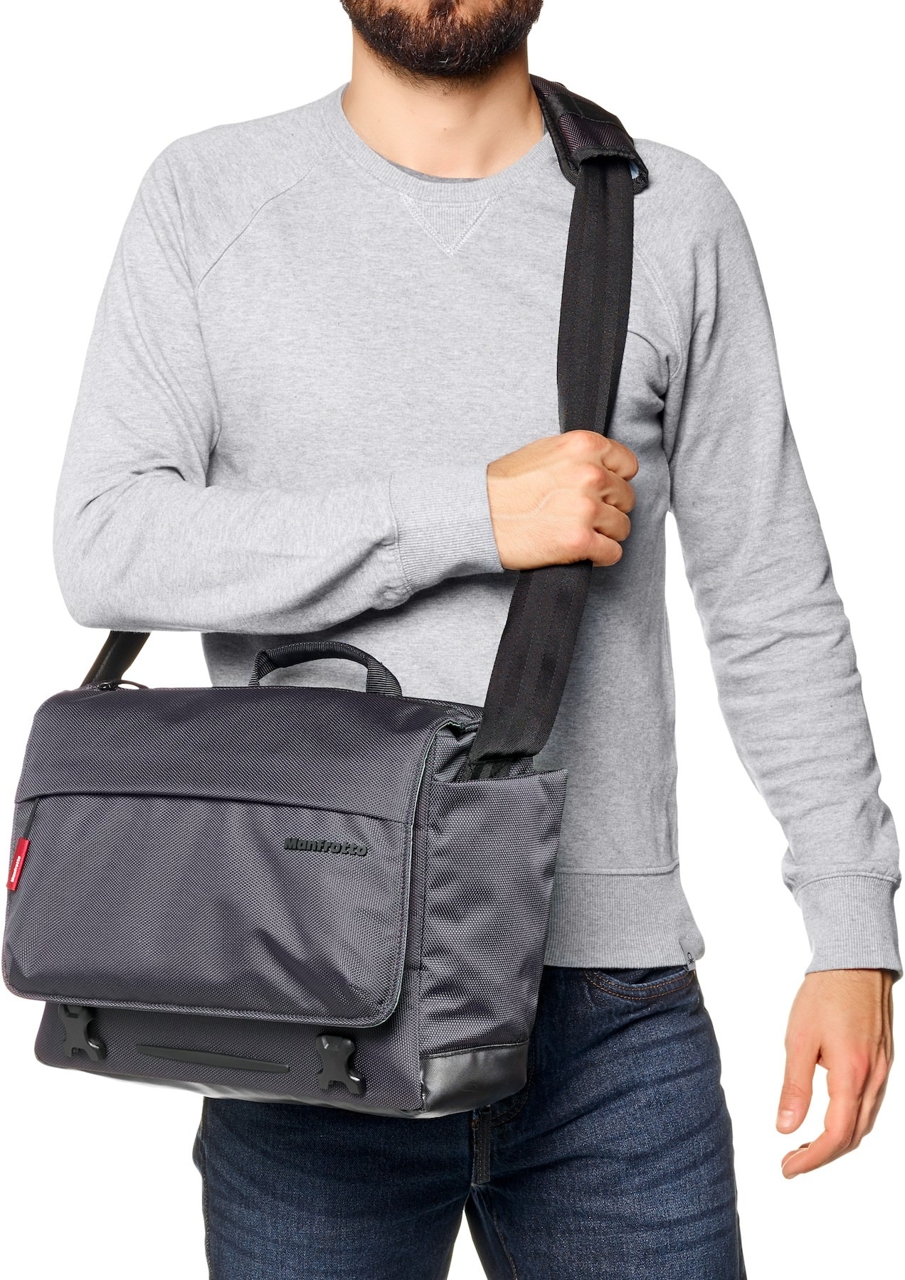 Sac A Bandouliere Manfrotto Manhattan Speedy 10 Tissu Synthetique Gris Pour Appareil Photo