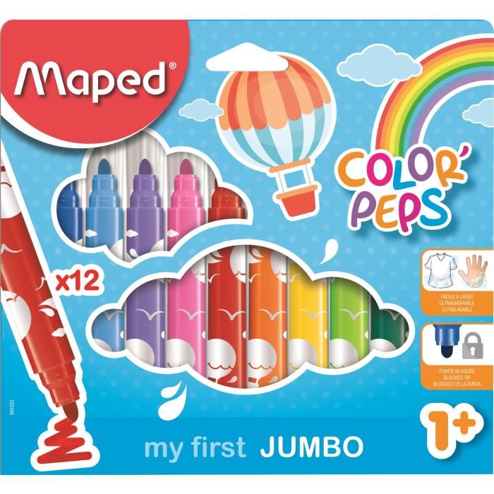 Maped Boite Carton De 12 Feutres Colorpeps Maxi