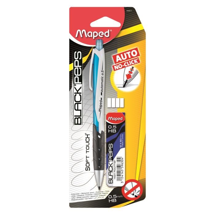Porte Mines Automatique Maped Hb 05 Mm Avec Etui Mine Et 4 Gommes De Rechange