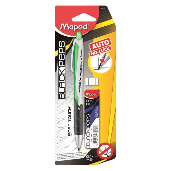 Porte Mines Automatique Maped Hb 05 Mm Avec Etui Mine Et 4 Gommes De Rechange