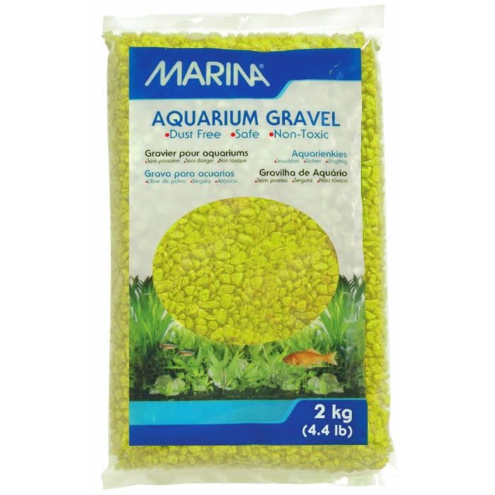 Marina Gravier Pour Aquarium Jaune 2 Kg