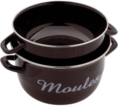 Marmite a moules acier emaille 18 cm 25 L