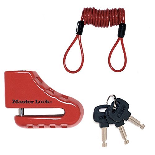 Antivol Moto Master Lock 8303eurdps Bloque Disque Rouge 80mm