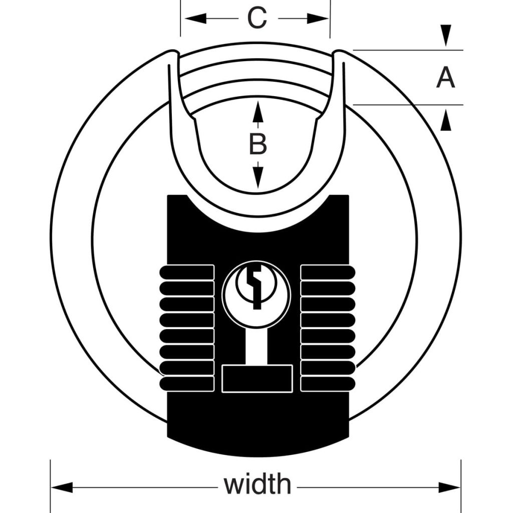 Master Lock Cadenas Disque Serrure Antivol Excell Acier Inox 80 mm M50EURD