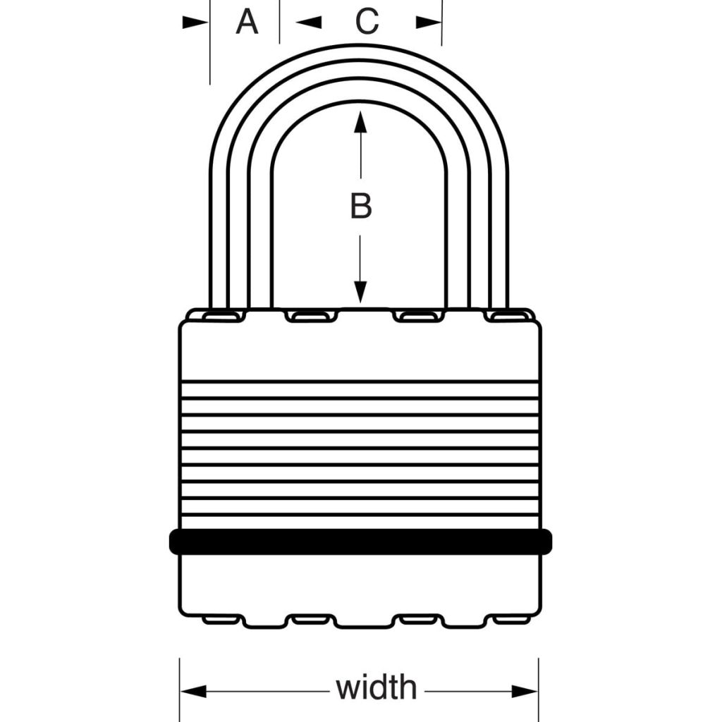 Master Lock Cadenas Excell® En Acier Laminé - 52 Mm - Anse 25 Mm