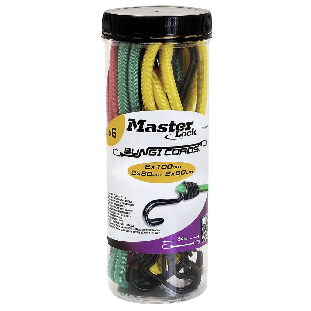 Master Lock Lot De 6 Sandows Crochet Metal Masterlock, Diam.8 Mm X L.1 M X L.8 Mm