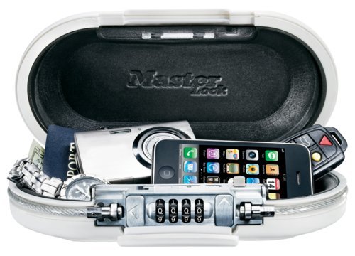 Mini Coffre Fort Portable Master Lock 5900eurdwht Avec Cable Combinaison Blanc