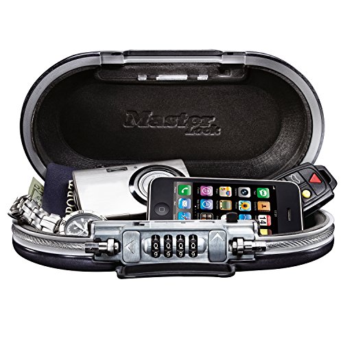 Mini Coffre Fort Portable Master Lock 5900eurd Avec Cable Combinaison Noir