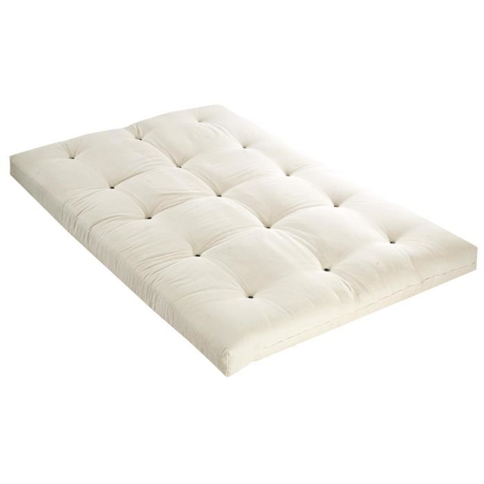 Futon 160x200cm 100 COTON SHIVA de DREAMEA Ecru