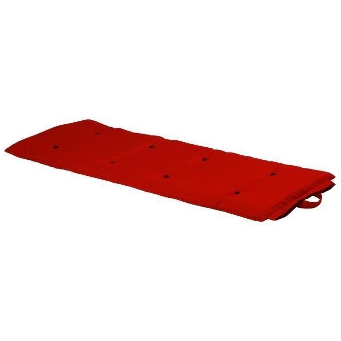 Idliterie Matelas Futon Coton + Fibres Voyage 70x190 Rouge Rouge 190x5x70cm