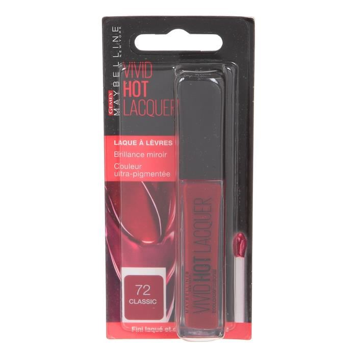 Rouges A Levres Gemey Maybelline Rouge A Levres Vivid Hot Lacquer 72 Classic