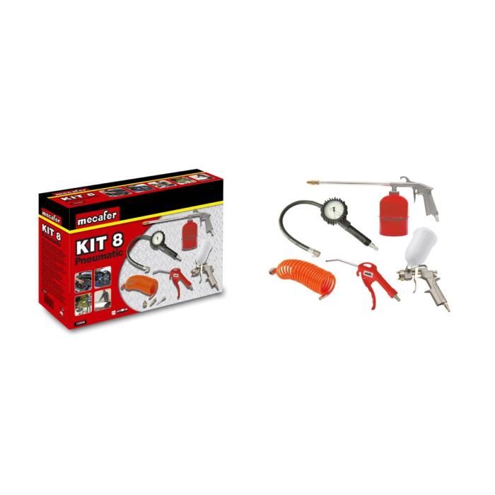 Kit Daccessoires Air Comprime - Mecafer - 8 Pieces - Gonflage Et Soufflage