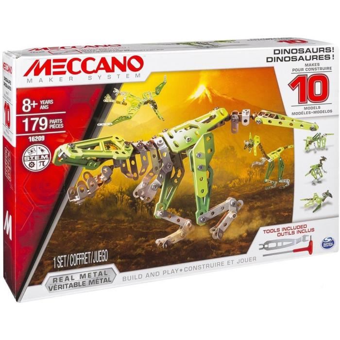 Jeu De Construction Meccano - Dinosaures 10 Modeles - T-rex - 179 Pieces - Mixte - A Partir De 8 Ans