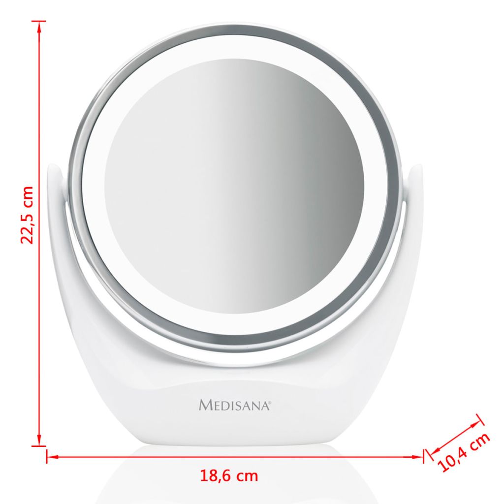 Miroir Cosmetique Medisana 2-en-1 Cm 835 - Blanc 12cm