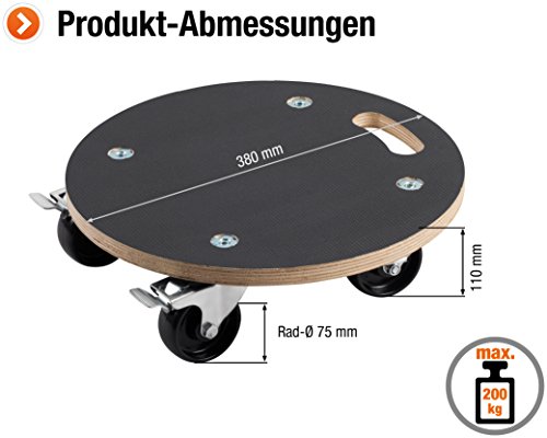 MEISTER Chariot de manutention a roulettes 380 mm 200 kg