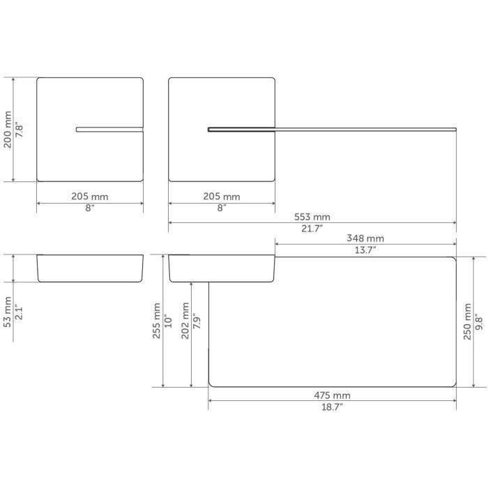 Meliconi Ghost Cube Shelf Systeme De Gestion Des Cables 1 Cube Et 1 Etagere Poids Max 3 Kg Blanc