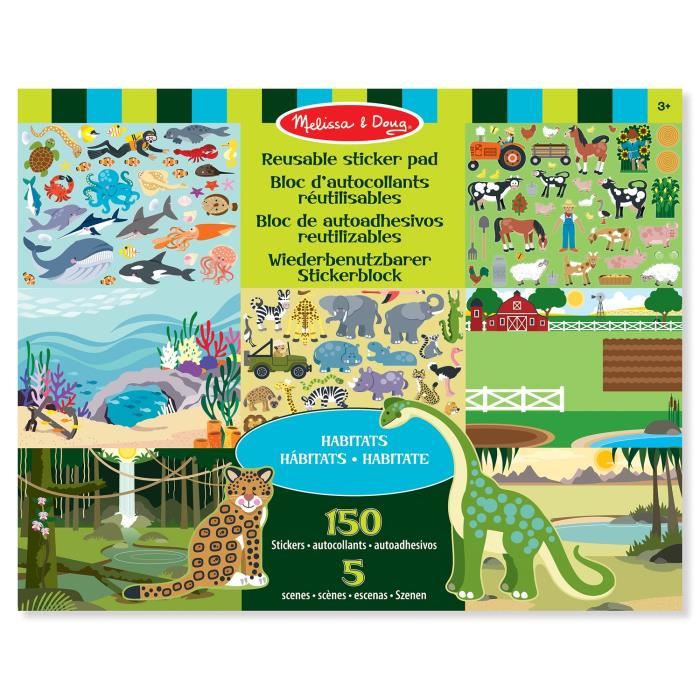 Melissa & Doug Bloc D?autocollants Reutilisables - Habitats