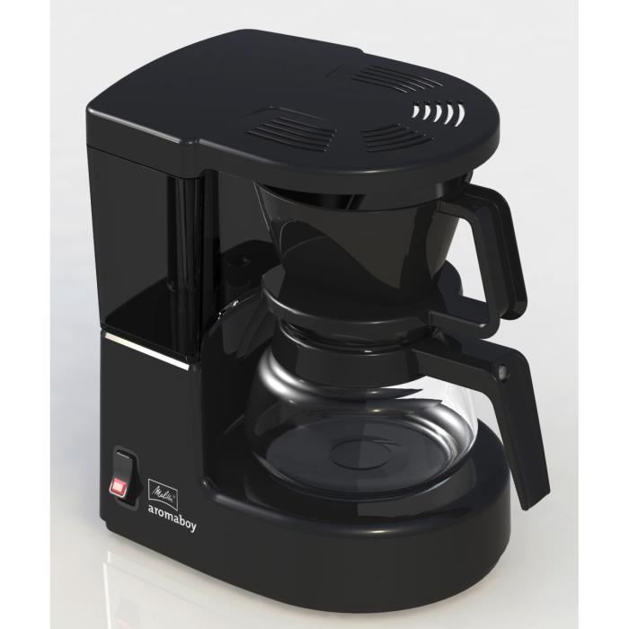 Cafetiere A Filtre Melitta Aromaboy 1015 02 Noir 2 Tasses 500w Verseuse En Verre