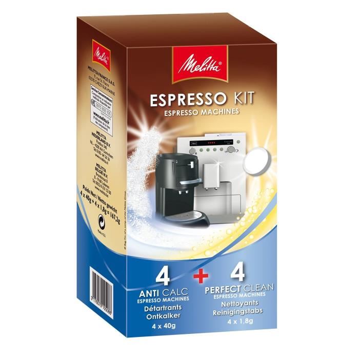 Kit De Nettoyage - Melitta - Machines A Expresso - Anti Calc Et Perfect Clean - Noir - Grains De Cafe