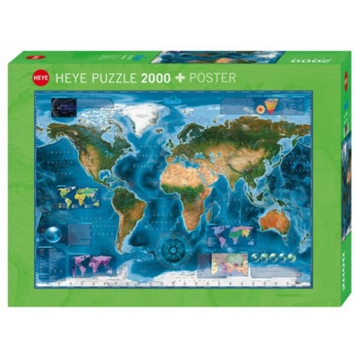 MERCIER Puzzle 2000 pieces Satellite Map Rajko Zigic 688 x 966 cm
