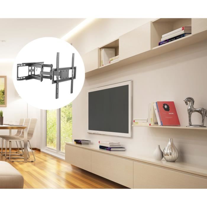 Metronic 451066 Support Mural Tv Inclinable Orientable Depliable 32 A 55 Pouces (81-140 Cm) - Charge Max 40kg - Vesa Max 400x400