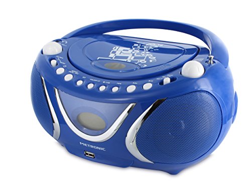 Metronic 477132 Radio/Lecteur CD/MP3 Portable Square avec Port USB - Bleu Fonce