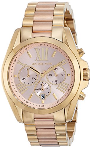 Michael Kors Femme Bracelet Acier Bicolore Quartz Cadran Rose Montre Mk6359