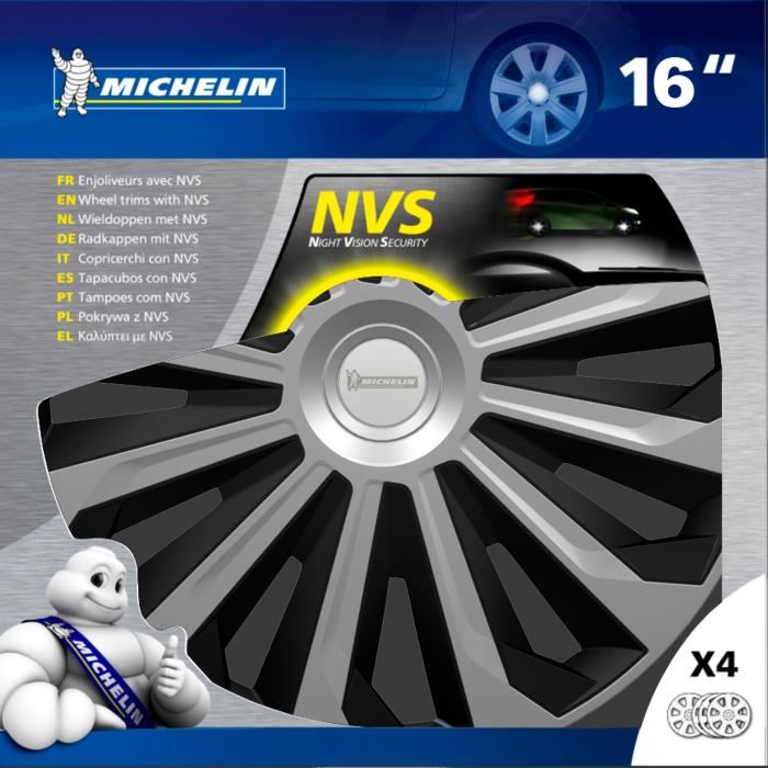 MICHELIN Boite 4 enjoliveurs 16 NVS 04 bicolore