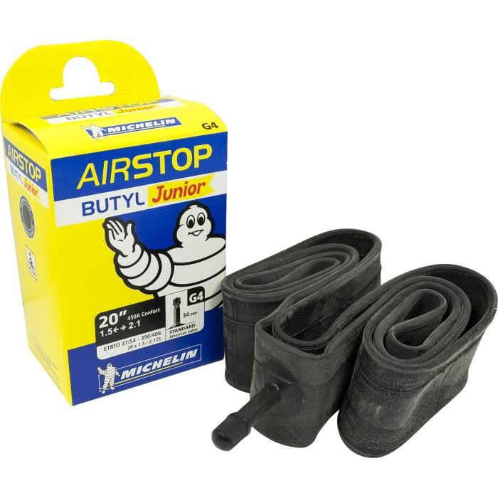 Chambre A Air Michelin Airstop Butyl (g4) - 20 / 450 37/54-390/406 Schrader 34 Mm