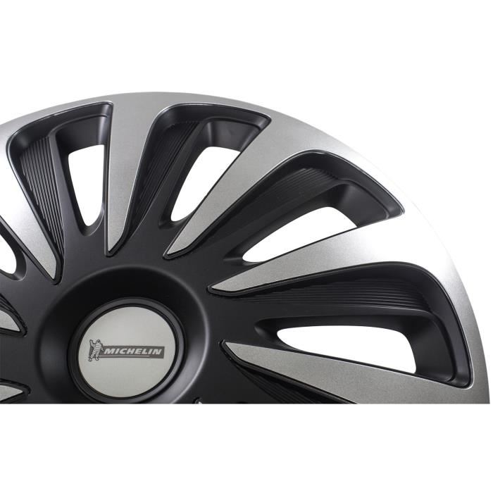 4 enjoliveurs gris/noir MICHELIN 3D Black Edition 17 pouces