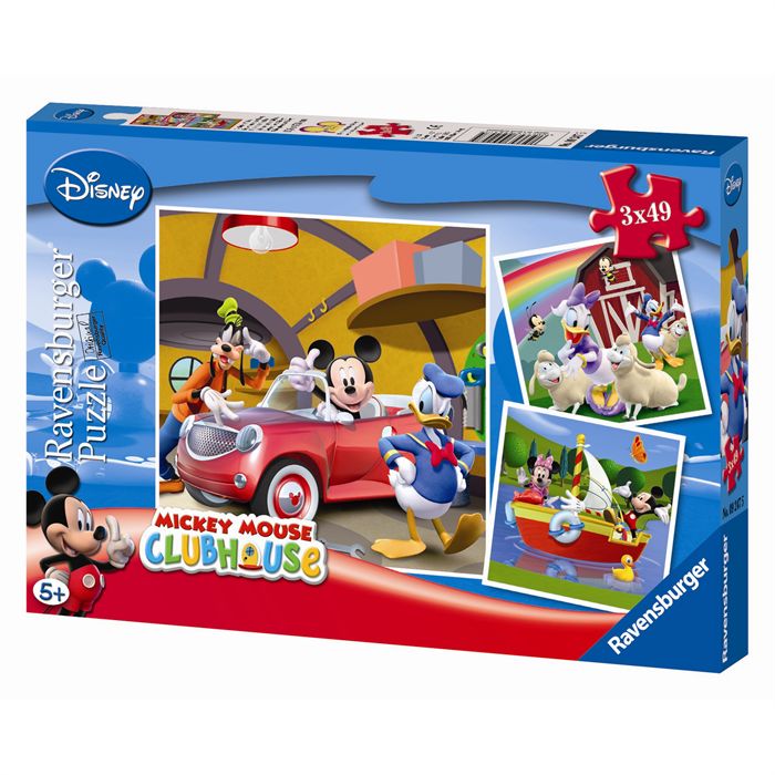 Puzzle Mickey Mouse 3x49 Pieces - Ravensburger - Lot De Puzzles Enfant Des 5 Ans