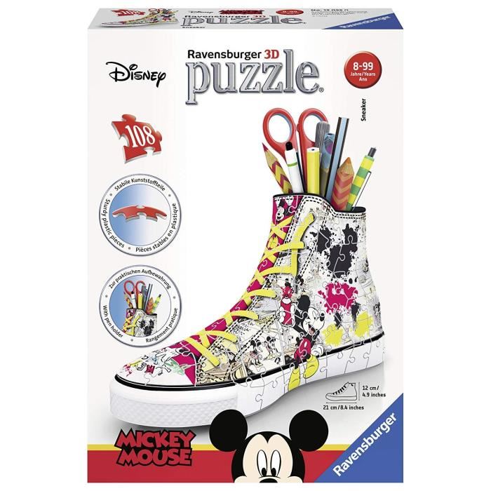 Pot A Crayon Puzzle 3d Sneaker Disney Mickey Mouse Ravensburger Multicolore