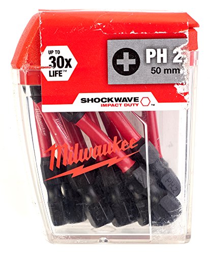 Milwaukee x10 Embouts PH2 de Vissage Shockwave 50mm 4932430855 NEUF