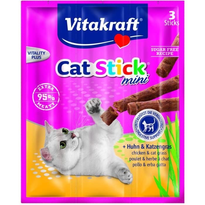 Vitakraft Catsticks Mini Poulet/herbe A Chat 3 Batonnets