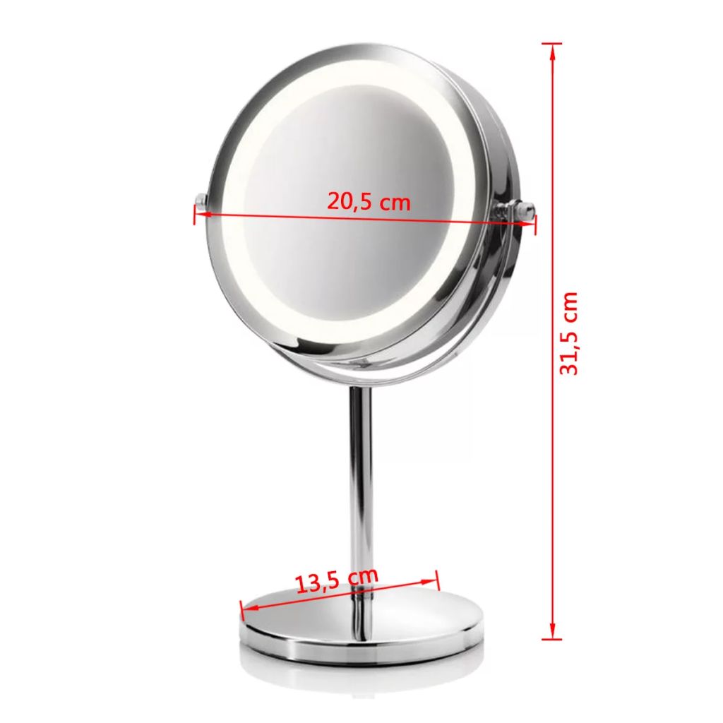 Medisana - Miroir Cosmetique 2 En 1 - Argente - Metal Chrome - Grossissement Normal Et X5