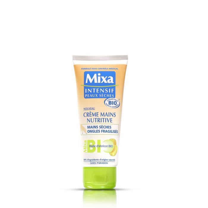 Mixa Creme Mains Nutritive 48h Mains & Ongles Abîmes Huile D'abricot Bio 100 Ml - Tube 100 Ml