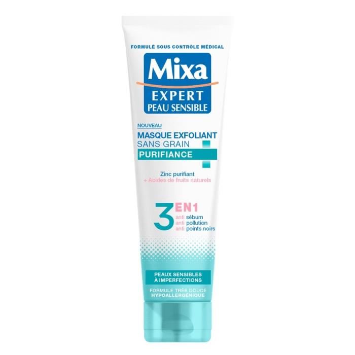 Mixa Masque Exfoliant Purifiance Sans Grains - Pour Peaux Sensibles - 150 Ml